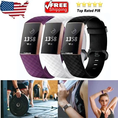 For Fitbit Charge 4 / 3 Silicone Replacement Watch Strap Sport Band Wristband US