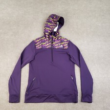 Adidas Hoodie Youth Girls Teen Large Purple 1/4 Zip Stretch Lightweight Running