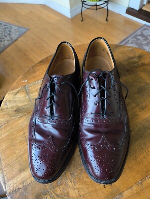 Johnston Murphy Aristocraft Oxford Wingtip Medallion Men Shoes 9 E