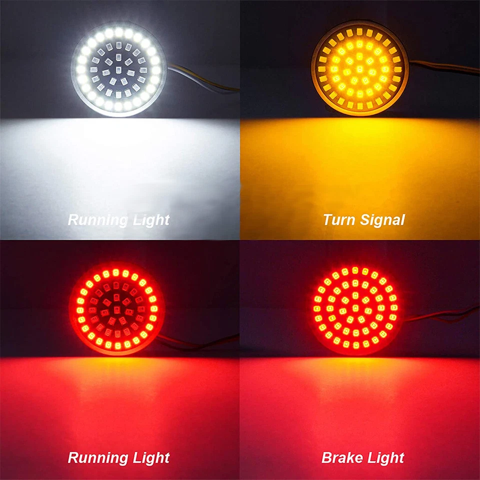 4X inserções de luz de seta traseira dianteira de LED para Harley Touring Street Glide A+ - Imagem 4 de 4