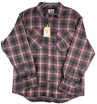 Lumberjack Shirt North Country Outdoors Mens Long Sleeve Flannel L Gray Brawny