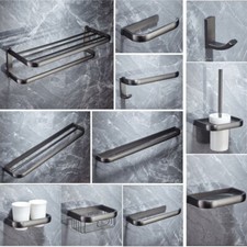 Gray Color Brass Wall Mounted Bathroom Accessories Set Hardware Towel Bar fzh107