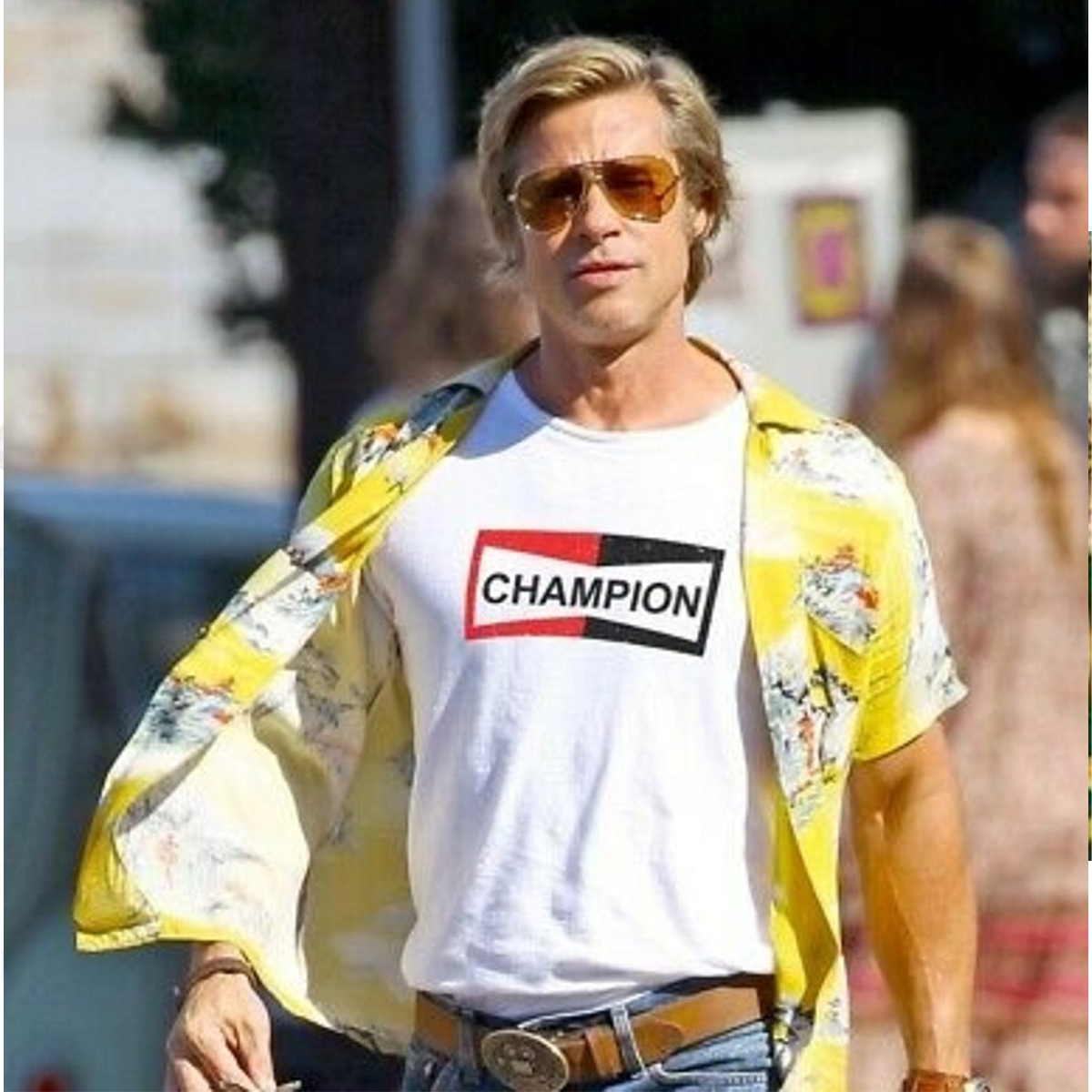 Brad Pitt Champion T-Shirt Cliff Booth Once Upon a Time In Hollywood Unisex  Tee