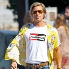 Brad Pitt Champion T-Shirt Cliff Booth Once Upon a Time In Hollywood Unisex Tee