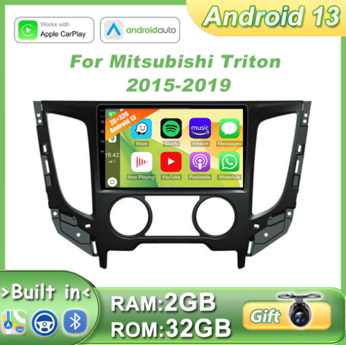 Car Play Car Stereo For Mitsubishi Triton 2015-2019 Navi Android 13 GPS DSP RDS - Picture 1 of 16