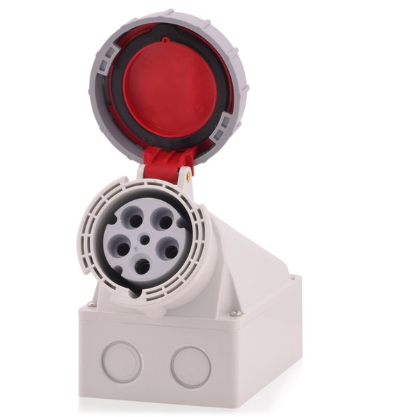 Cee-Wandsteckdose 63A 400V IP67 5-Polig(3P+N+E) IndustriequalitäT Ce Sb-image