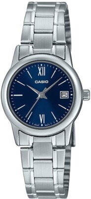 Casio LTP-V002D-2B3UDF DAMEN UHR STAHL BLAU DATUM 26mm UNTERPREIS