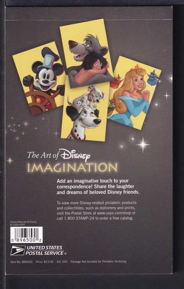 2008 Art of Walt Disney Imagination 27c Sc UX538a mint booklet 20 postal cards - Image 4 of 4