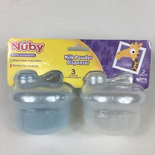 2 Pack Nuby Natural Touch Milk Powder Dispenser 3 Individual Compartments