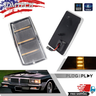 Clear Lens Amber LED Side Marker Corner Light For 1981-1985 Chevy Impala Caprice
