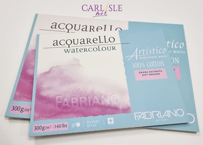 Fabriano Acquarello Watercolour Artistico Hot Pressed Traditional White ...