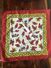 VTG Hav-A-Hank Bandana Handkerchief Red Hot Chili Pepper Made In USA Peppers