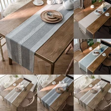 Rectangle Table Runner Tablecloth Jacquard Tassel Dining Room Party Home Decor