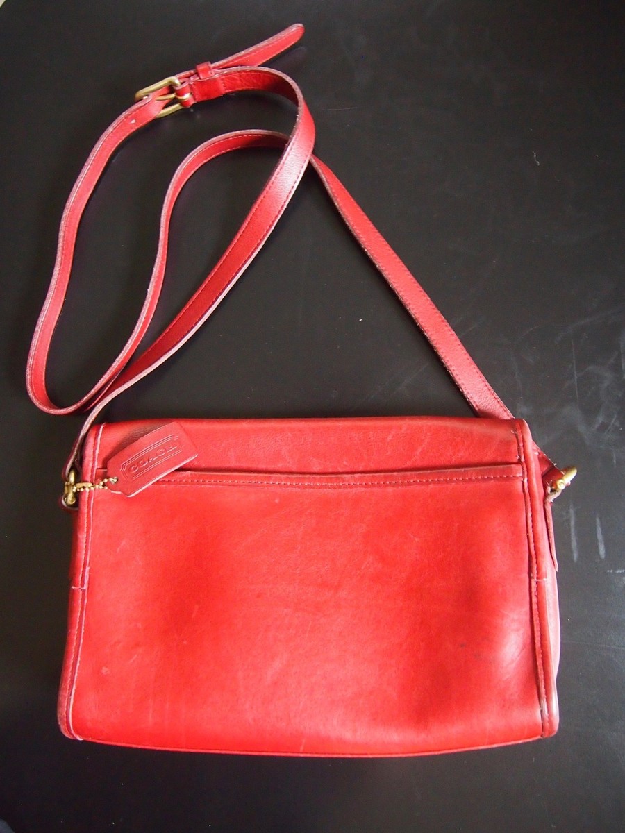バッグ Coach Old shoulder bag red leather Vintage Coach Red Leather Shoulder/Cross-body Bag, Made in USA | eBay