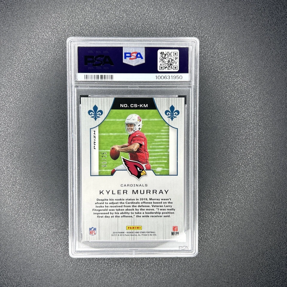 2019 Rookies & Stars Kyler Murray Orange Crusade Prizm SSP /25 PSA 10 GEM RC - Image 3 of 4