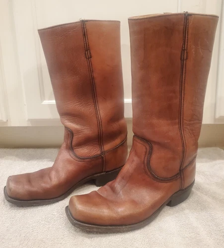 Frye Campus Pull On Riding Boots Vintage Black Label Men's Size 8.5 E Brown