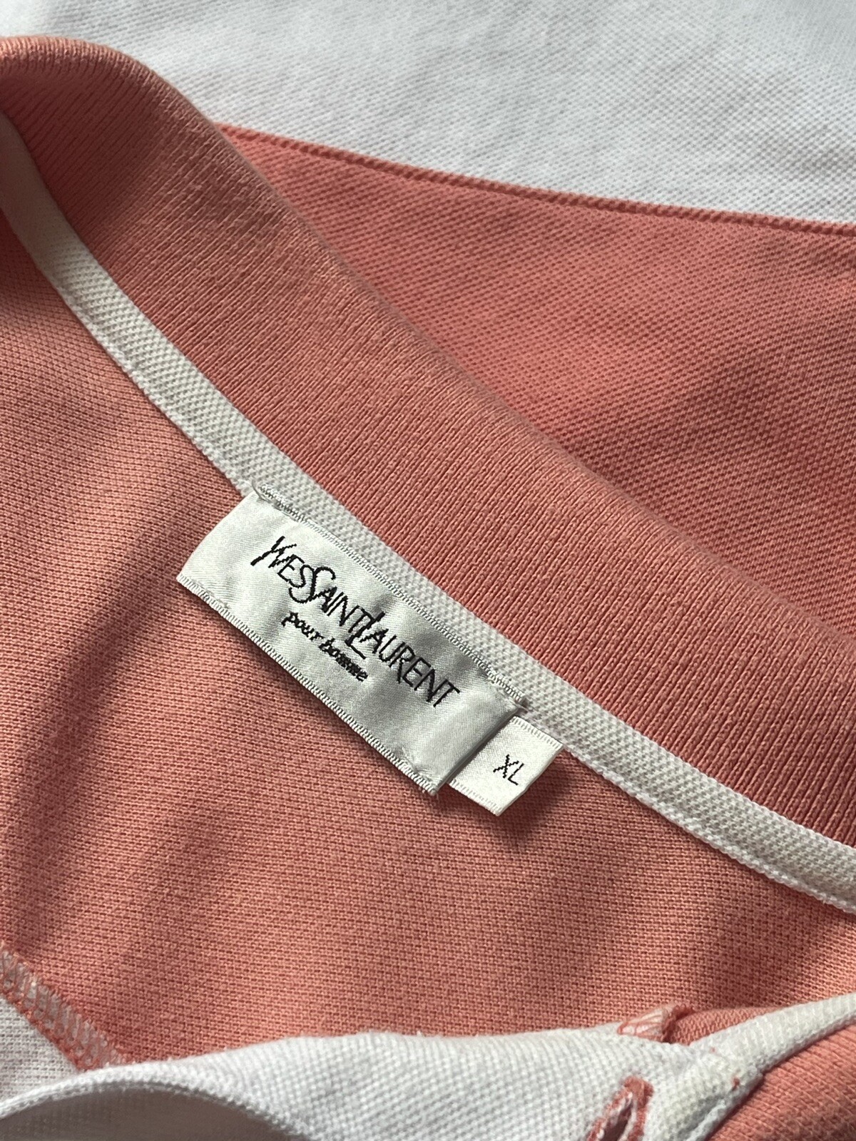 Polo a righe con logo Yves Saint Laurent Paris YSL