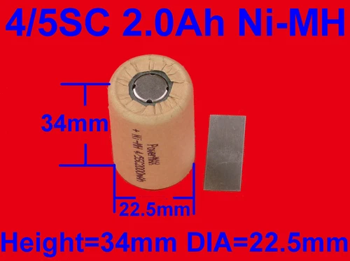 Battery 4/5SC Sub C For Hitachi Makita AEG Ryobi 2.0Ah Ni-MH Vacuum Cleaner RC