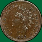 1882 Indian Head Cent Almost Uncirculated AU Coin #42012
