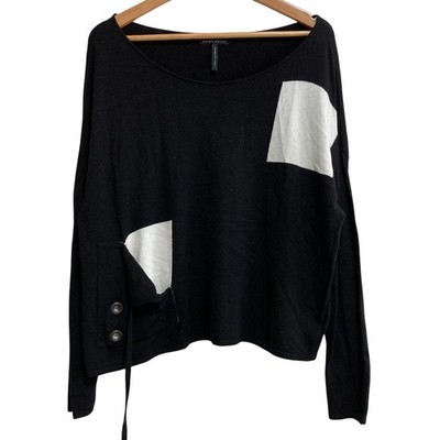 Sarah Pacini bicolor knit sweater, black. Women USED