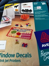 Avery 3276 Ink Jet Decals For Windows - 8 unprinted sheets 8.5" x 11" - New