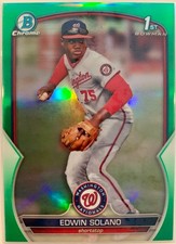 2023 Bowman Chrome #BCP-169 Edwin Solano 1st Bowman Green Refractor /99 WAS