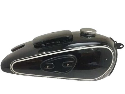 BMW R71 Black Painted Steel Gas Fuel Petrol Tank With Knee Pad Plates & Cap