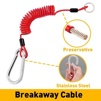 Trailer Breakaway 6' Coiled Cable Safety Cables Fits RV Fit Brand Emergency new