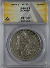 1888 S Morgan Silver Dollar ANACS VF-30 CLEANED