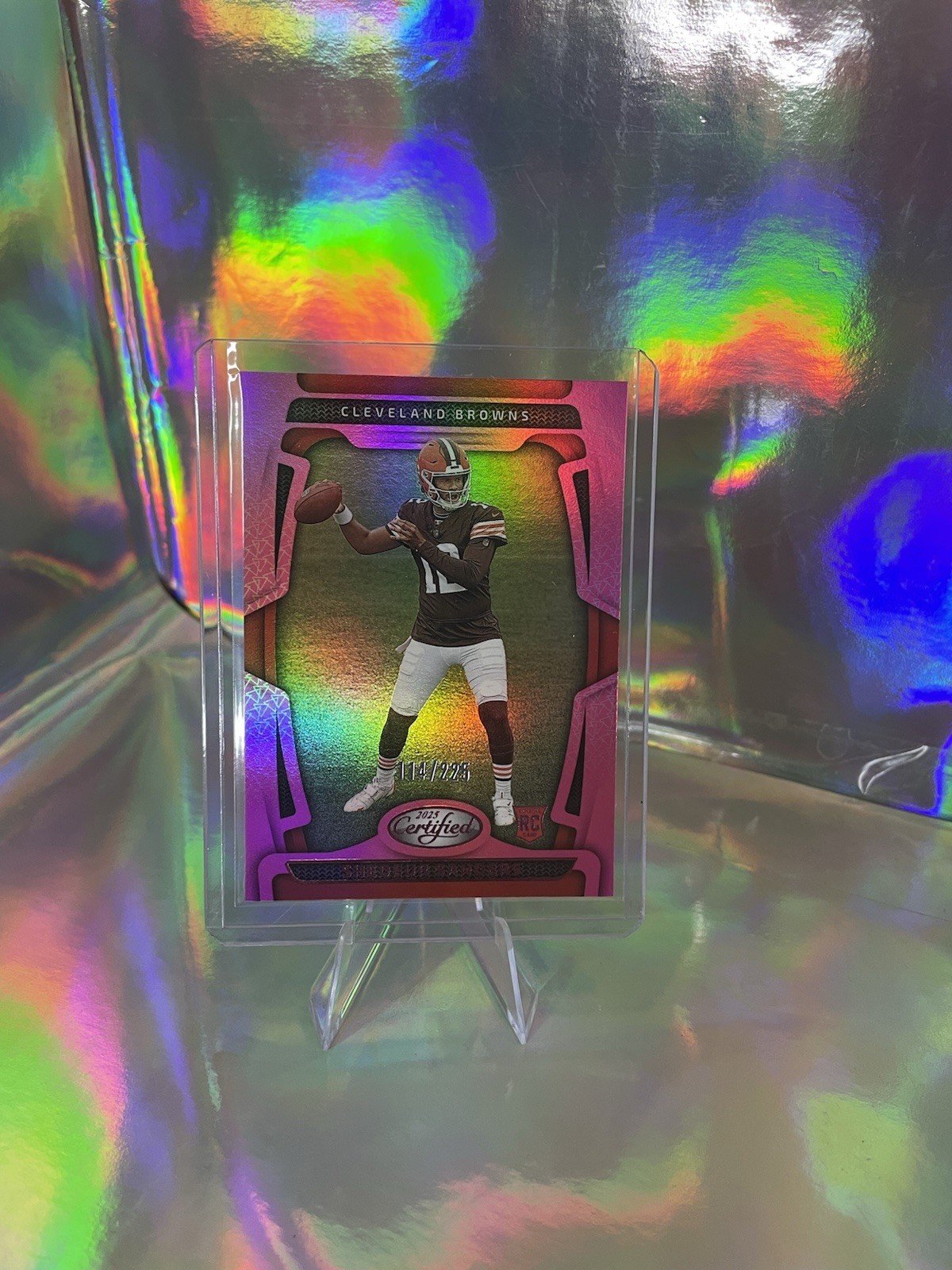 2025 Panini Certified Shedeur Sanders RC Mirror Pink /225 Cleveland Browns #101