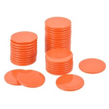 Small Plastic Learning Counters 24mm/0.94 Inch Orange, Pack of 100