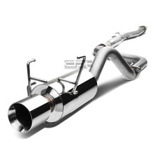 Fit 93-97 Del Sol Eg Eh6 4" Rolled Muffler Tip Stainless Racing Catback Exhaust