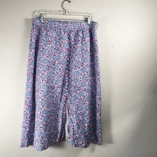 LOFT Skirt Size S Floral Print Elastic Waist Lightweight Faux Button Front