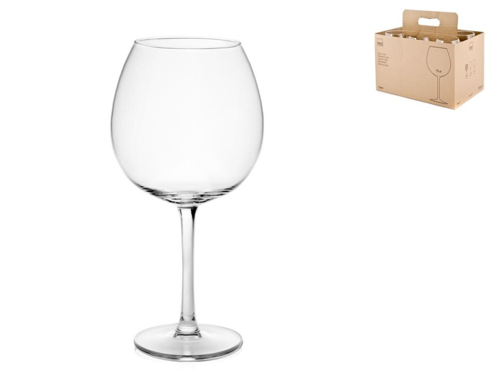 H&H Tray Of 6 Glasses In Transparent Euro Size XXL In Transparent Glass