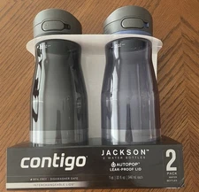 Contigo Jackson Water Bottle With Autopop Leakproof Lid, 32 Oz., 2- Pack. New