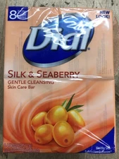 Dial Silk & Seaberry Gentle Cleansing Skin Care Bar Soap 4oz 8 Bar