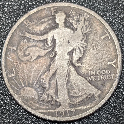 1917-D Obv. Mintmark Walking Liberty Silver Half Dollar 50C