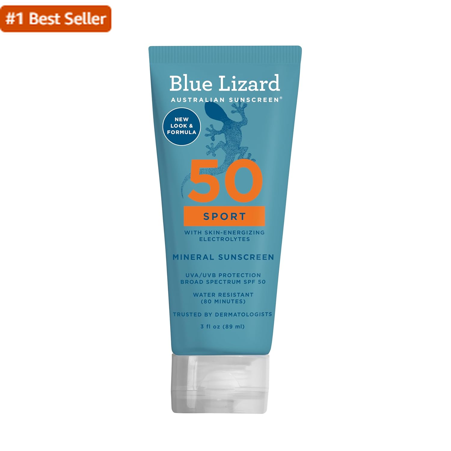 BLUE LIZARD Sport SPF 50+ Mineral Sunscreen Lotion 3 Oz Sweat & Water Resistant