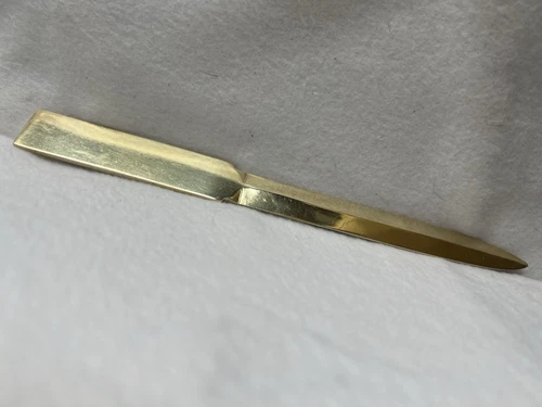 Vintage Solid Brass Classical Letter Opener with Engrave-able Surfaces--8-3/4”