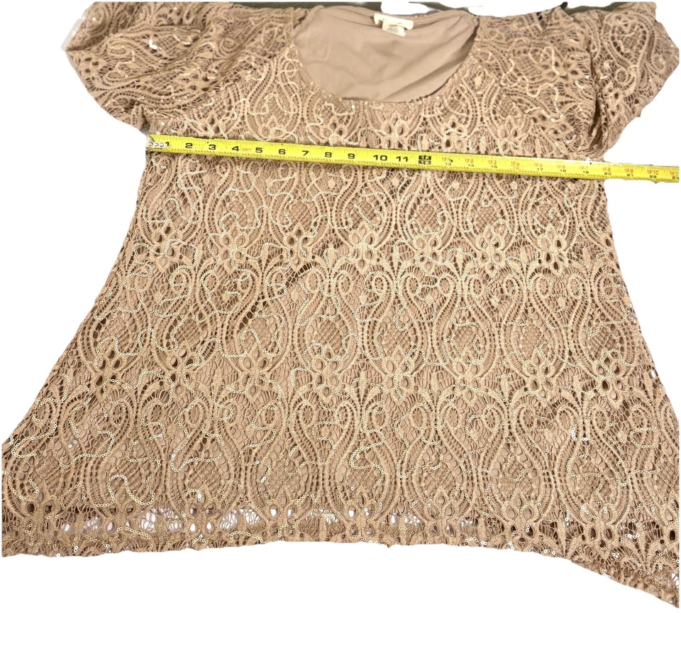 Top Brittany negro para mujer L lentejuelas tostadas mangas asimétricas y dobladillo semi formal Foto 3 de 4