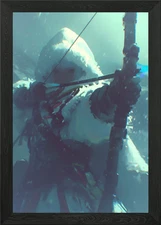 Hooded Archer in Snowy Environment Framed Wall Art Poster Canvas Print Picture