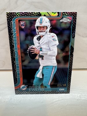 2025 Topps Chrome Quinn Ewers Black Leather  /10 #316 Dolphins NFL