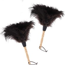 Natural Black Ostrich Feather Duster,2 Packs,Car Duster Interior/Exterior Cleane