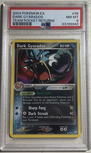 Dark Gyarados 36/109 EX Team Rocket Returns Rare Pokemon PSA 8 NM - MT