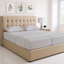 Egyptian Cotton Split King Sheet Set - 1500 Series, 5 PC, Light Grey