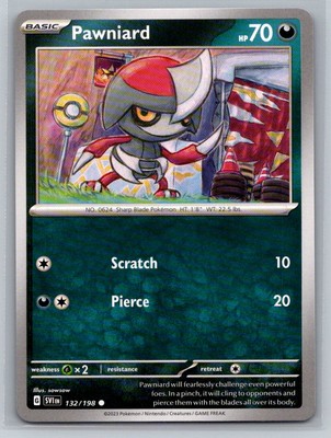 Pawniard #132/198 SV01: Scarlet & Violet Base Set Common - Pokemon Cards H10
