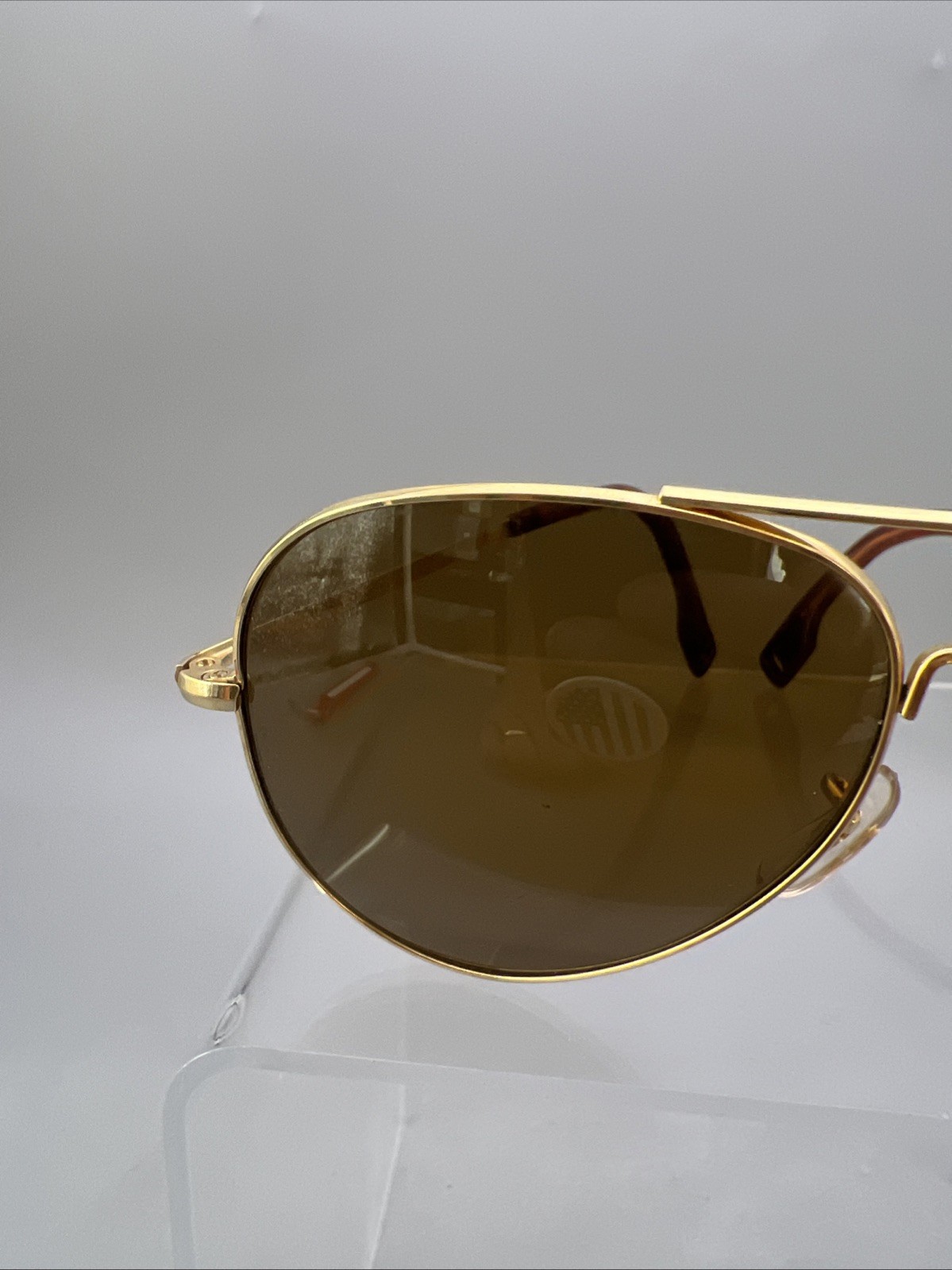 American Optical General Polarized Aviator Sunglasses 58-14 24k USA I08