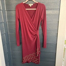 Michael Kors Burgundy Dress with Grommet Details on the bottom, size medium
