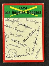 1974 Topps - Team Checklists  #NNO - Los Angeles Dodgers - 1 asterisk variation