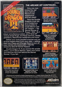 Double Dragon 3 III Nintendo NES Nuevo 1991 Sellado de F&aacute;brica WATA 9.2 A+
